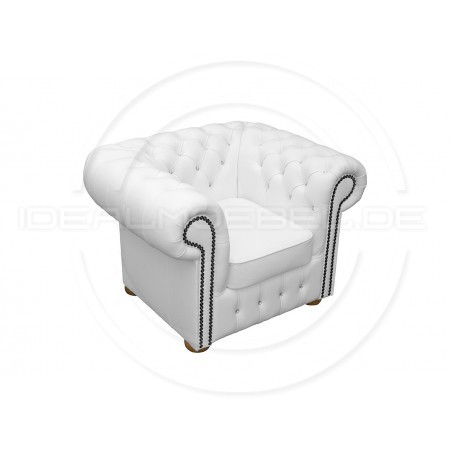 Chesterfield  Ledersessel Classic mit Kristallen