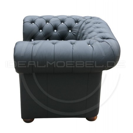 Chesterfield  Ledersessel Classic mit Kristallen