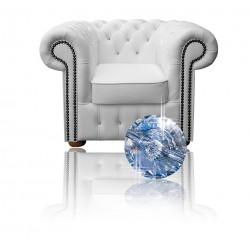 Chesterfield  Ledersessel Classic mit Kristallen