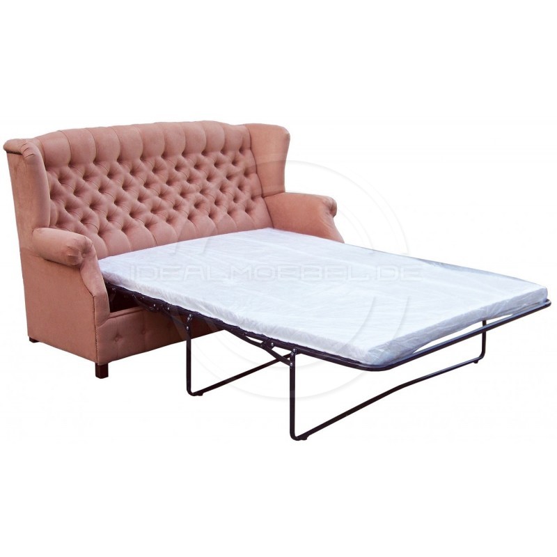 Chesterfield Schlafsofa Uszak Old Plus mit Schlaffunktion Samt 3-Sitzer