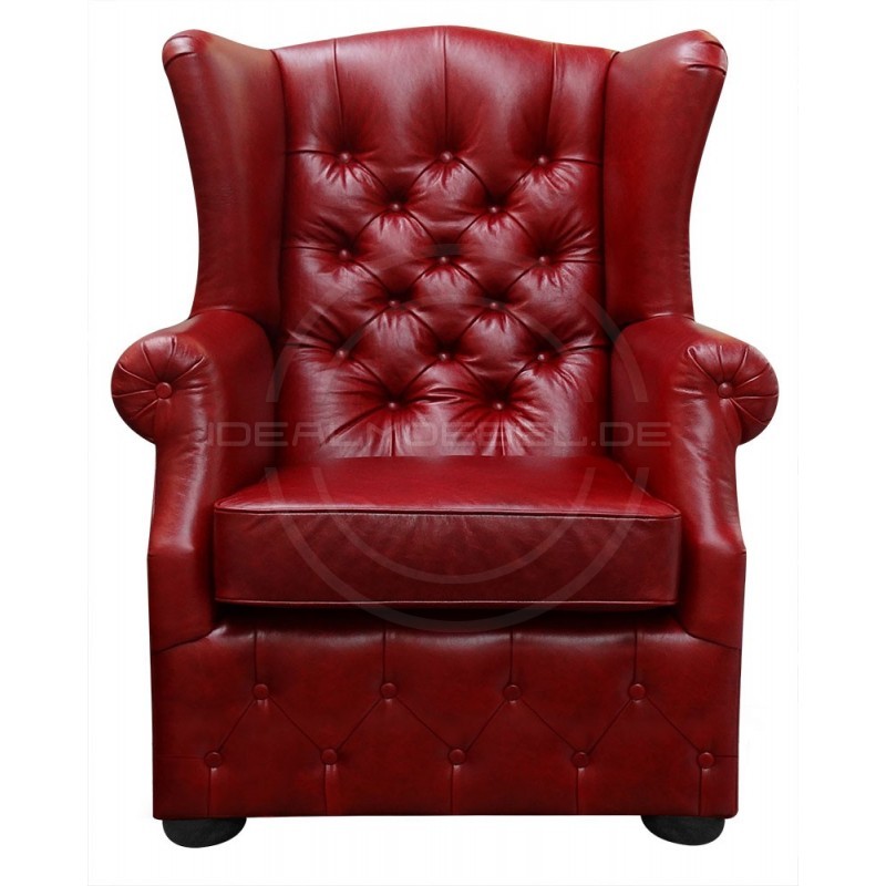 Fotel Chesterfield Uszak w skórze