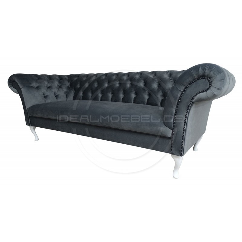 Chesterfield Sofa Belladiva Ludwik Samt 3-Sitzer