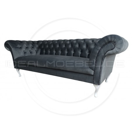 Chesterfield Sofa Belladiva Ludwik Samt 3-Sitzer