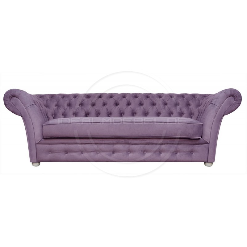 Chesterfield Sofa Femmediva Plus Samt 3-Sitzer
