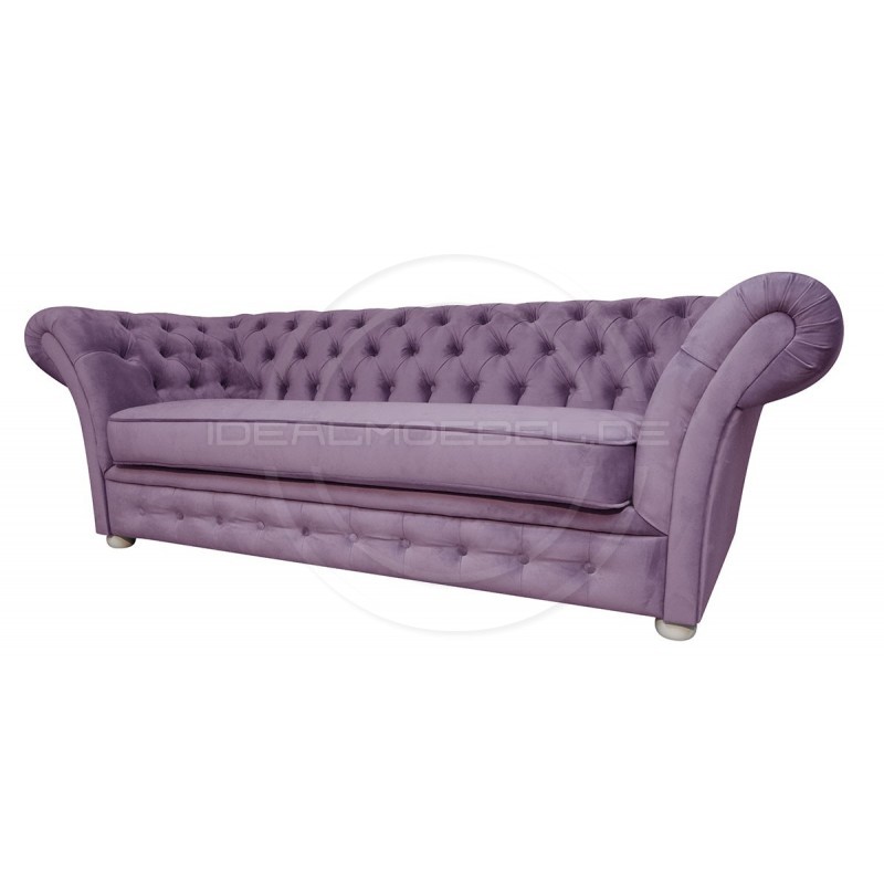 Chesterfield Sofa Femmediva Plus Samt 3-Sitzer