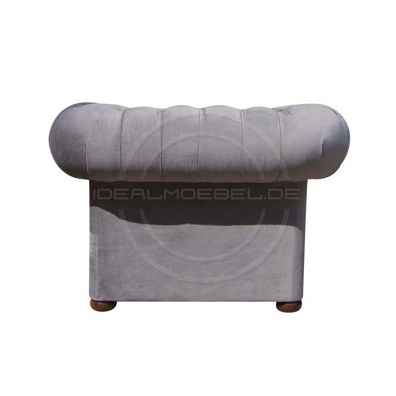 Chesterfield Sessel Classic XL mit Kristallen Samt