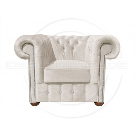Chesterfield Sessel Classic XL mit Kristallen Samt