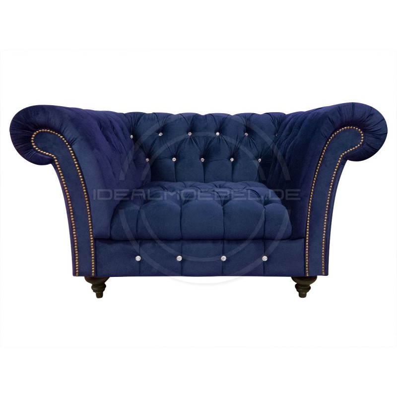 Glamour Sessel Elba mit Kristallen Samt