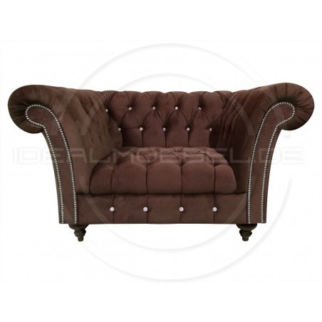 Glamour Sessel Elba mit Kristallen Samt