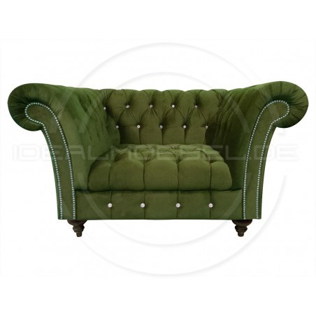 Glamour Sessel Elba mit Kristallen Samt