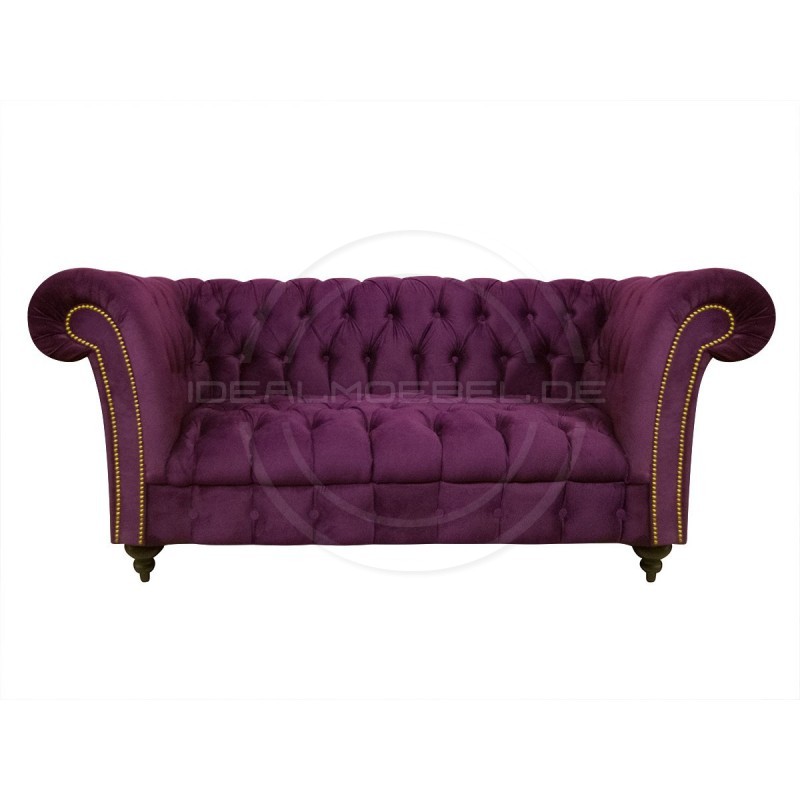 Glamour Sofa Elba Samt 2-Sitzer