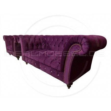 Glamour Sofa Elba Samt 2-Sitzer