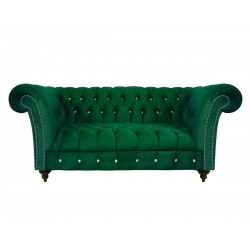 Glamour Sofa Elba mit Kristallen Samt 2-Sitzer
