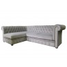 Chesterfield Ecksofa Normal Relax ohne Armlehne 180x260 mit Schlaffunktion und Kristallen, Samt