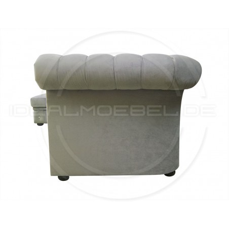 Chesterfield Ecksofa Normal Relax ohne Armlehne 180x260 mit Schlaffunktion und Kristallen, Samt