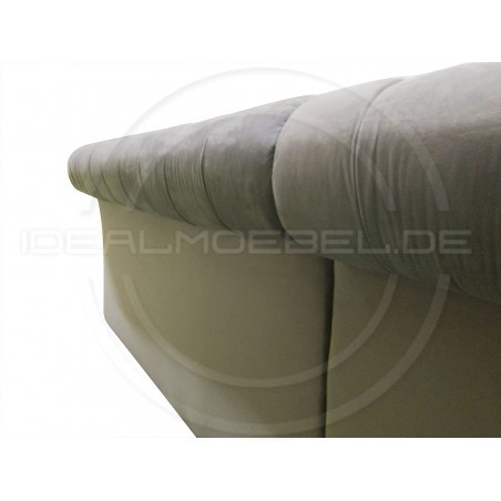 Chesterfield Ecksofa Normal Relax ohne Armlehne 180x260 mit Schlaffunktion und Kristallen, Samt