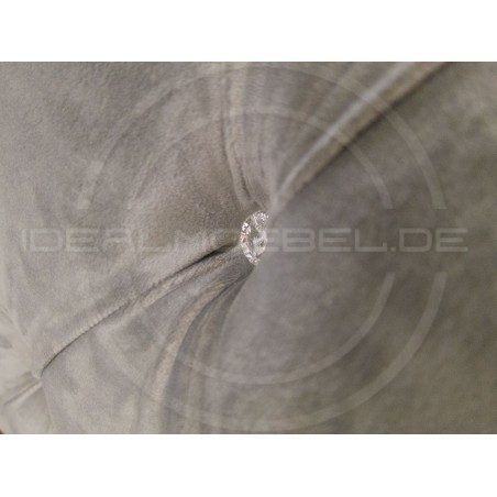 Chesterfield Ecksofa Normal Relax ohne Armlehne 180x260 mit Schlaffunktion und Kristallen, Samt
