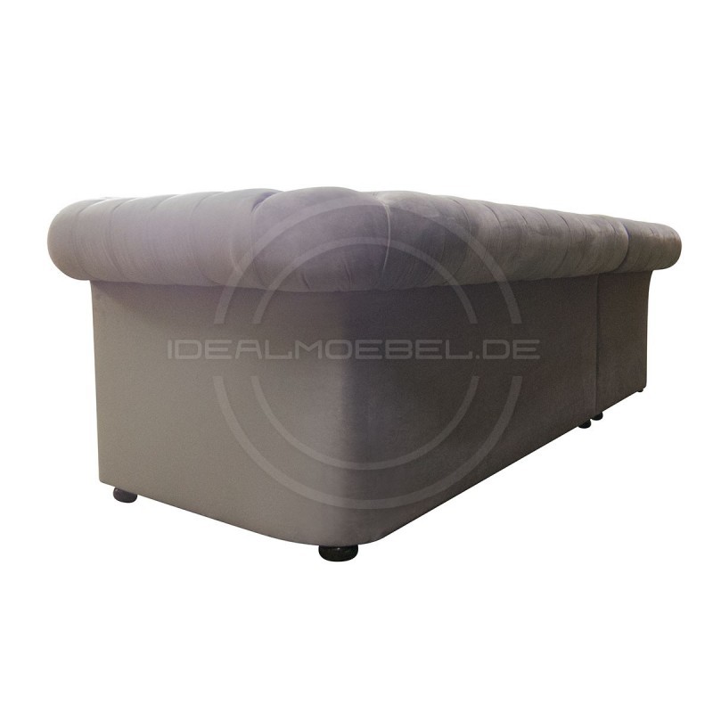 Chesterfield Ecksofa Normal Relax ohne Armlehne 180x260 mit Schlaffunktion und Kristallen, Samt