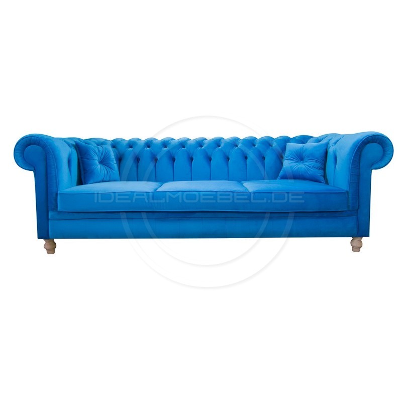 Chesterfield Sofa Canon Samt 4-Sitzer