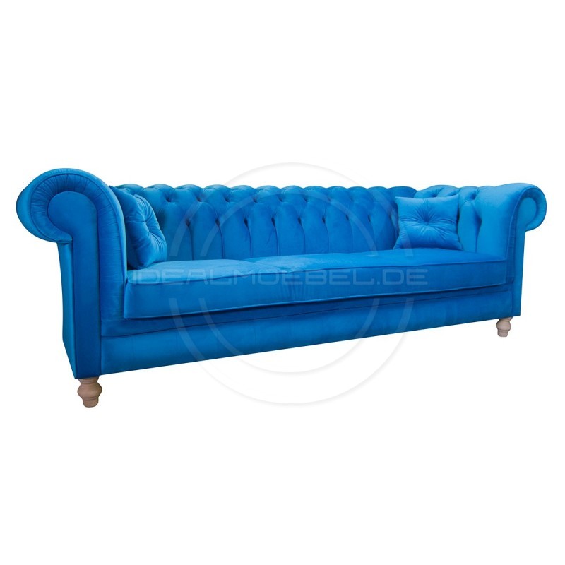 Chesterfield Sofa Canon Samt 4-Sitzer