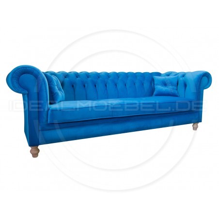 Chesterfield Sofa Canon Samt 4-Sitzer