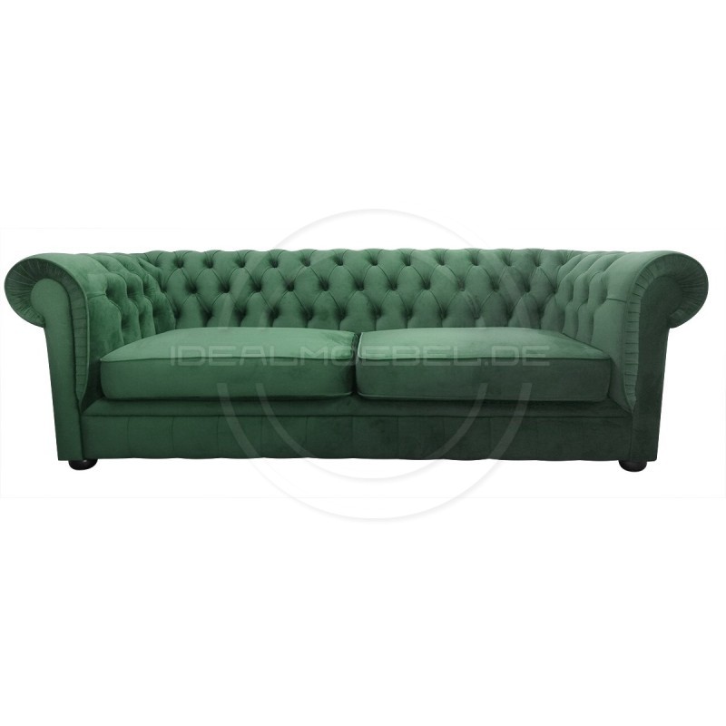 Chesterfield Sofa March Samt 4-Sitzer