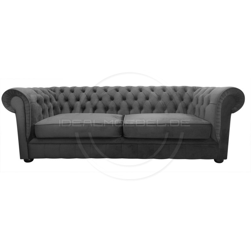 Chesterfield Sofa March Samt 4-Sitzer