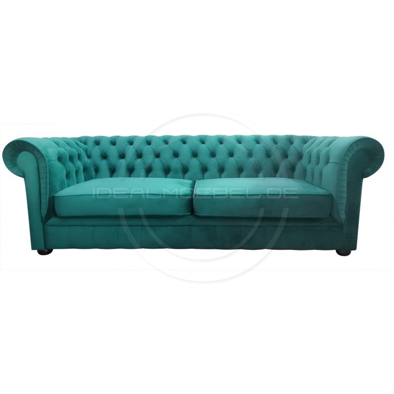 Chesterfield Sofa March Samt 4-Sitzer