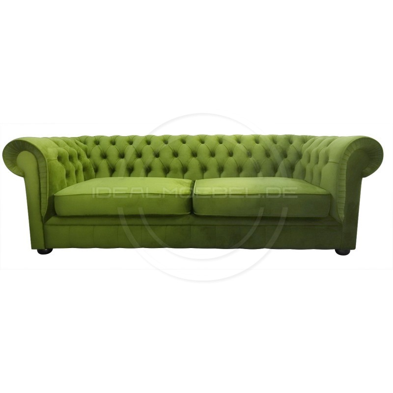Chesterfield Sofa March Samt 4-Sitzer