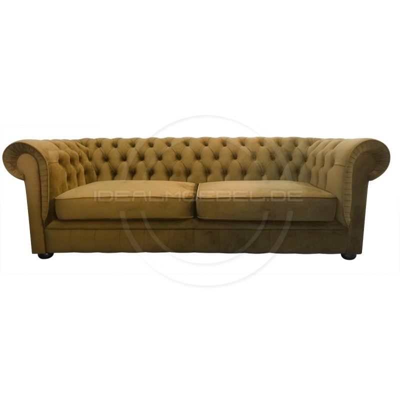 Chesterfield Sofa March Samt 4-Sitzer