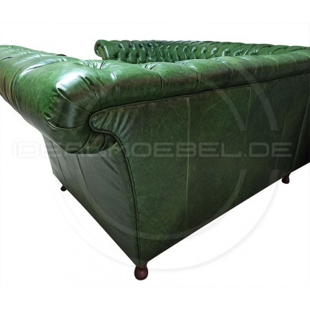 Chesterfield Ecksofa Fine Ludwik 260x230 mit alltagstauglicher Schlaffunktion Leder