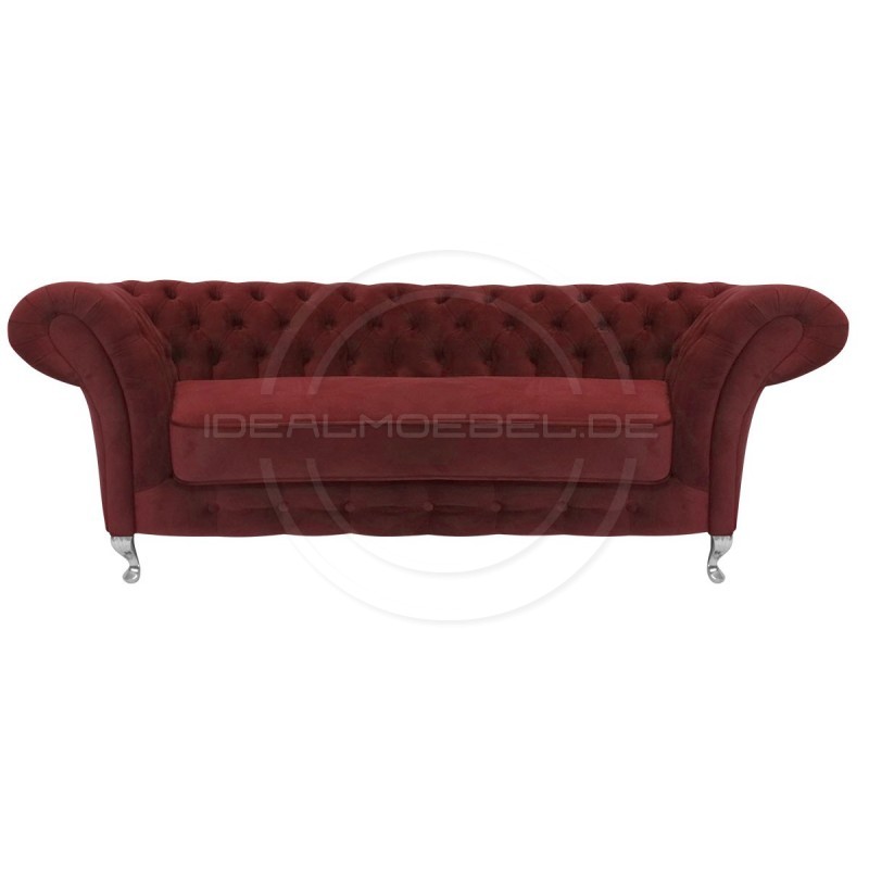 Glamour Chesterfield Sofa Femmediva Samt 3-Sitzer