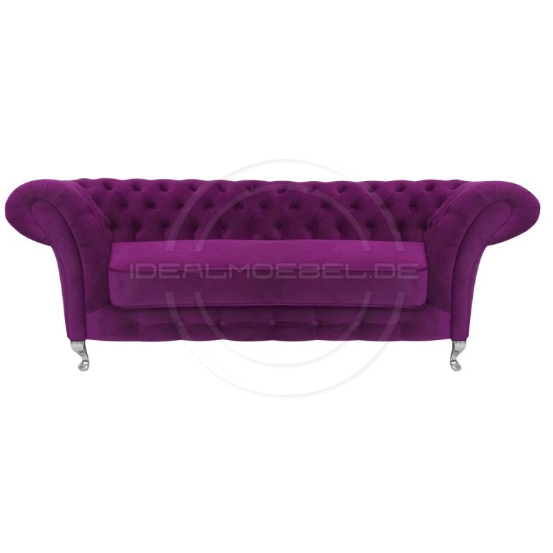 Glamour Chesterfield Sofa Femmediva Samt 3-Sitzer