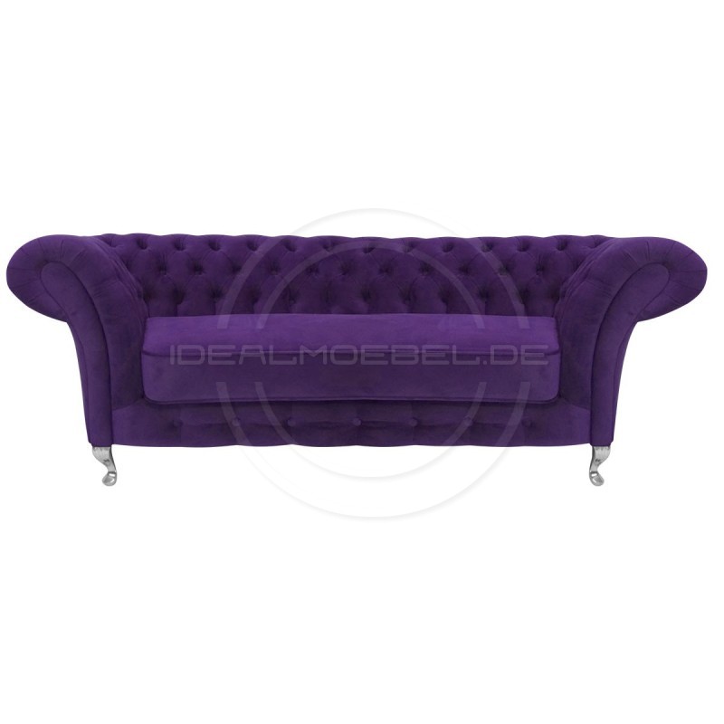 Glamour Chesterfield Sofa Femmediva Samt 3-Sitzer