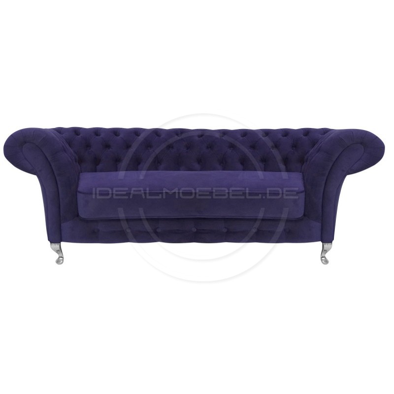 Glamour Chesterfield Sofa Femmediva Samt 3-Sitzer