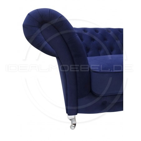 Glamour Chesterfield Sofa Femmediva Samt 3-Sitzer