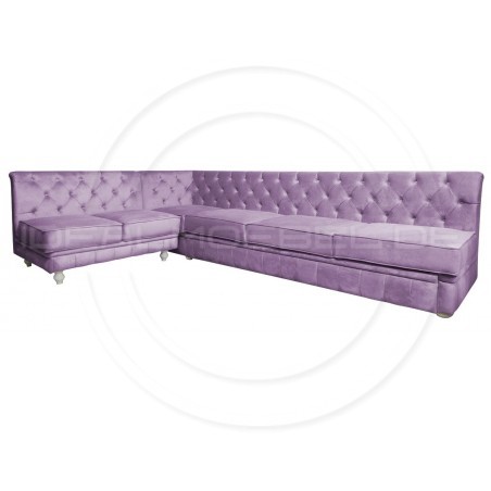 Chesterfield Ecksofa Modulare Celebrity 195x300 mit Schlaffunktion, Samt