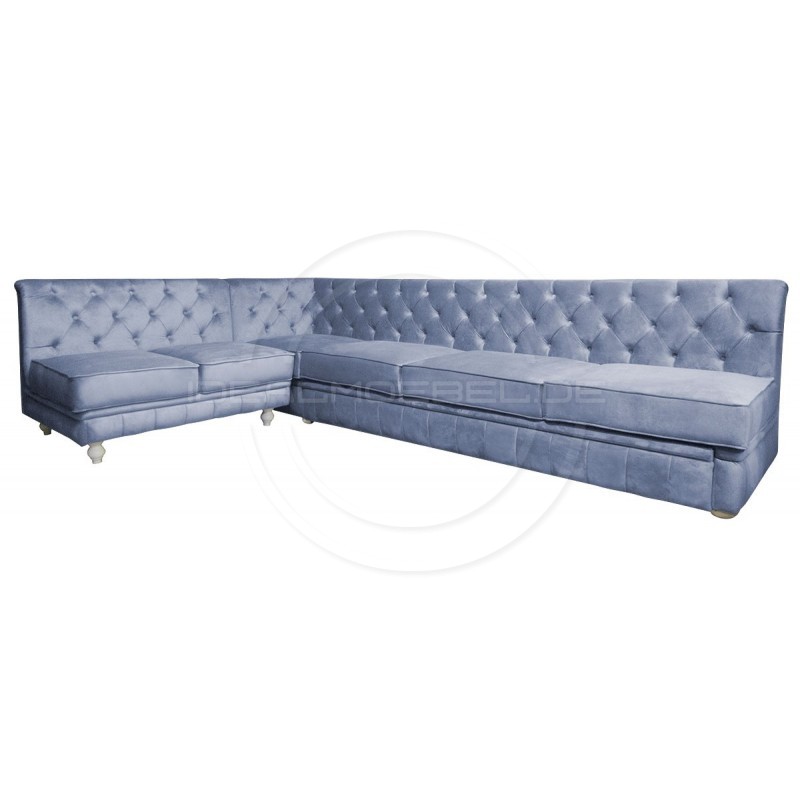 Chesterfield Ecksofa Modulare Celebrity 195x300 mit Schlaffunktion, Samt