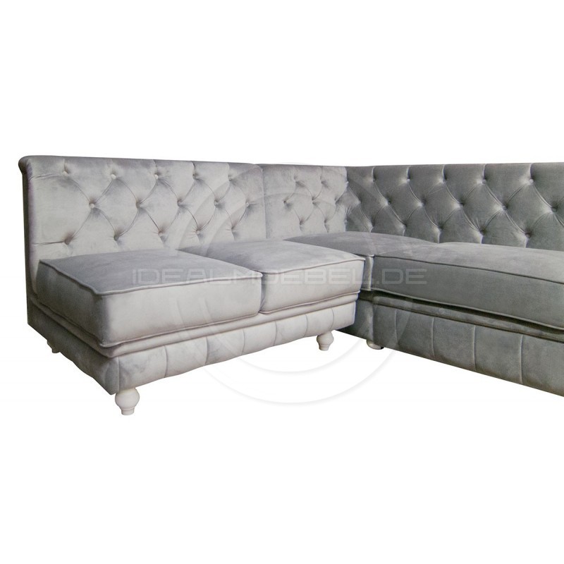 Chesterfield Ecksofa Modulare Celebrity 195x300 mit Schlaffunktion, Samt