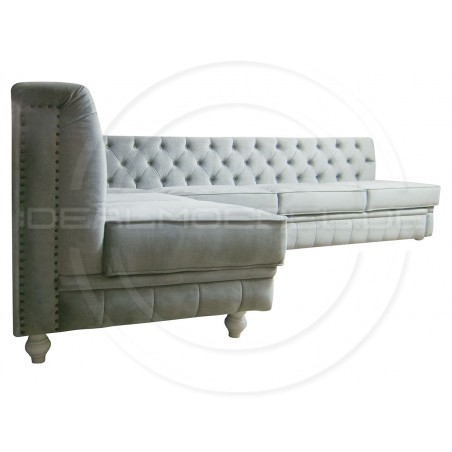 Chesterfield Ecksofa Modulare Celebrity 195x300 mit Schlaffunktion, Samt