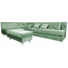 Chesterfield Ecksofa Modulare Celebrity 195x300 mit Schlaffunktion mit einer Sitzbank, Samt