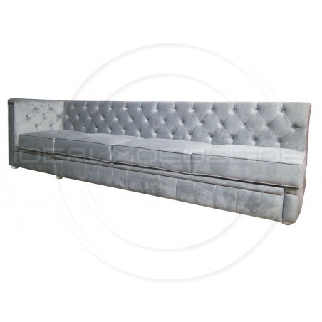 Chesterfield Ecksofa Modulare Celebrity 195x300 mit Schlaffunktion mit einer Sitzbank, Samt
