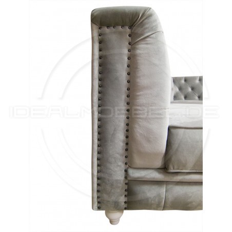 Chesterfield Ecksofa Modulare Celebrity 195x300 mit Schlaffunktion mit einer Sitzbank, Samt