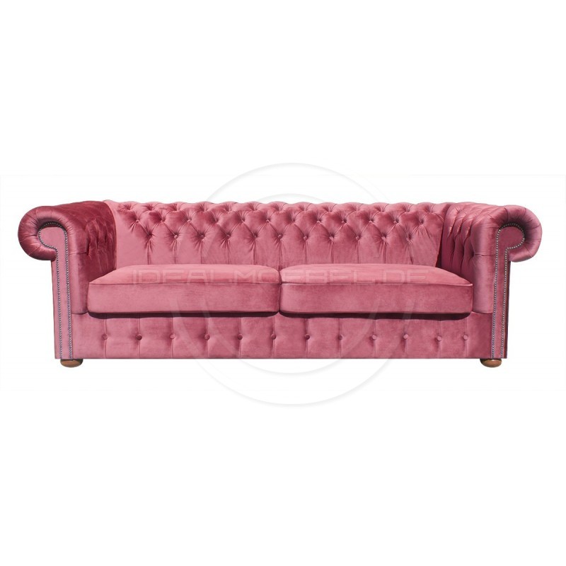 Chesterfield Sofa Classic XL Samt 4,5-Sitzer