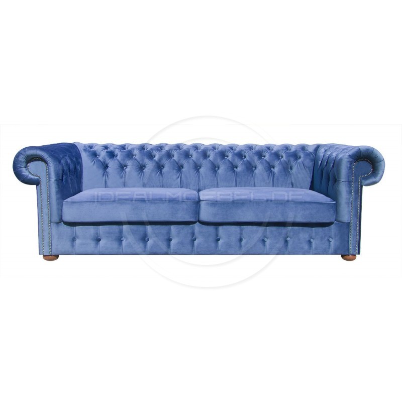 Chesterfield Sofa Classic XL Samt 4,5-Sitzer