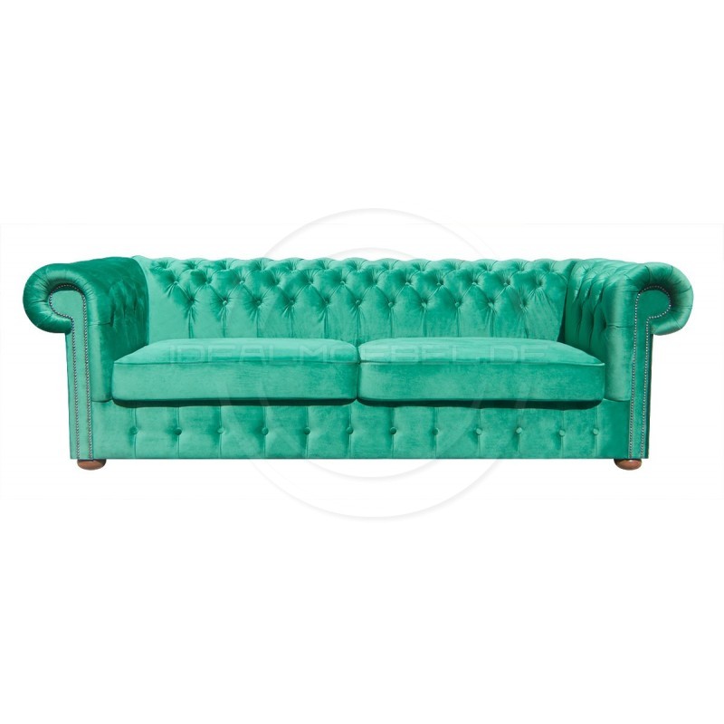 Chesterfield Sofa Classic XL Samt 4,5-Sitzer