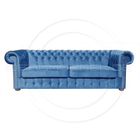 Chesterfield Sofa Classic XL Samt 4,5-Sitzer
