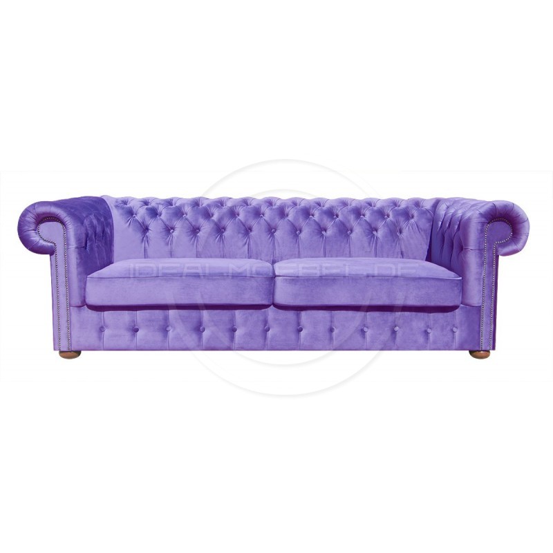 Chesterfield Sofa Classic XL Samt 4,5-Sitzer