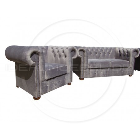 Chesterfield Sofa Classic XL Samt 4,5-Sitzer