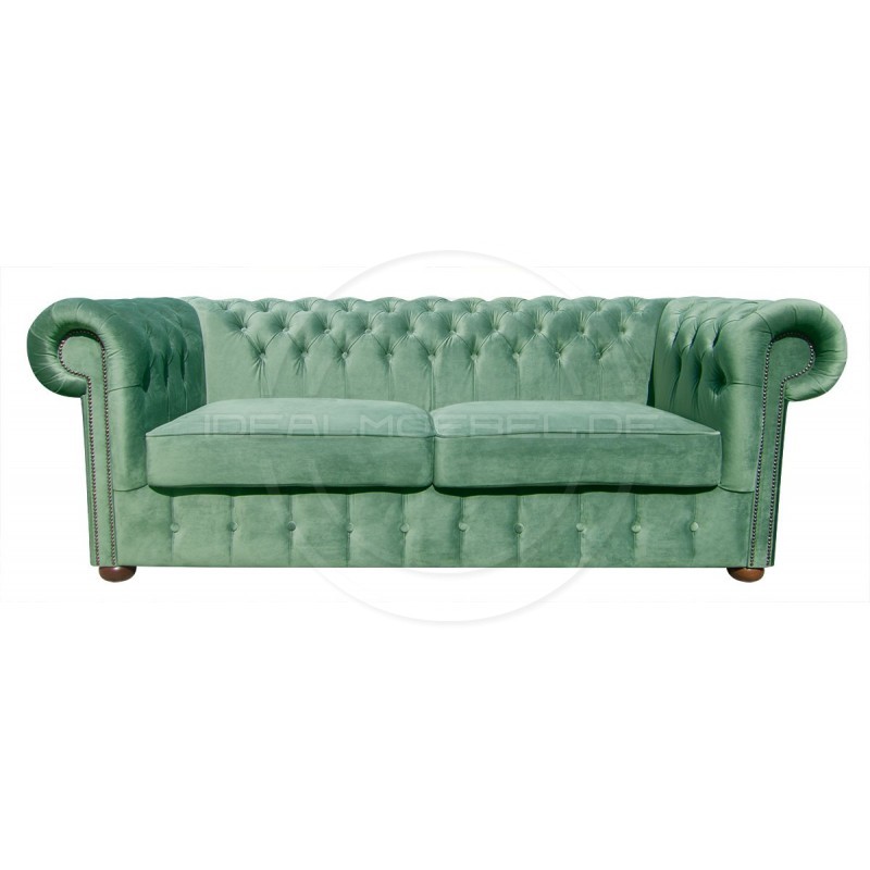 Chesterfield Sofa Classic XL Samt 3,5-Sitzer
